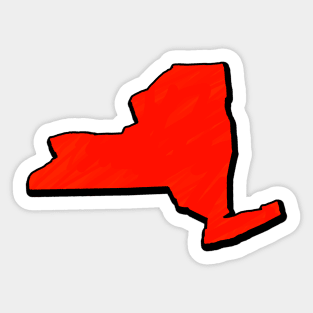 Bright Red New York Outline Sticker